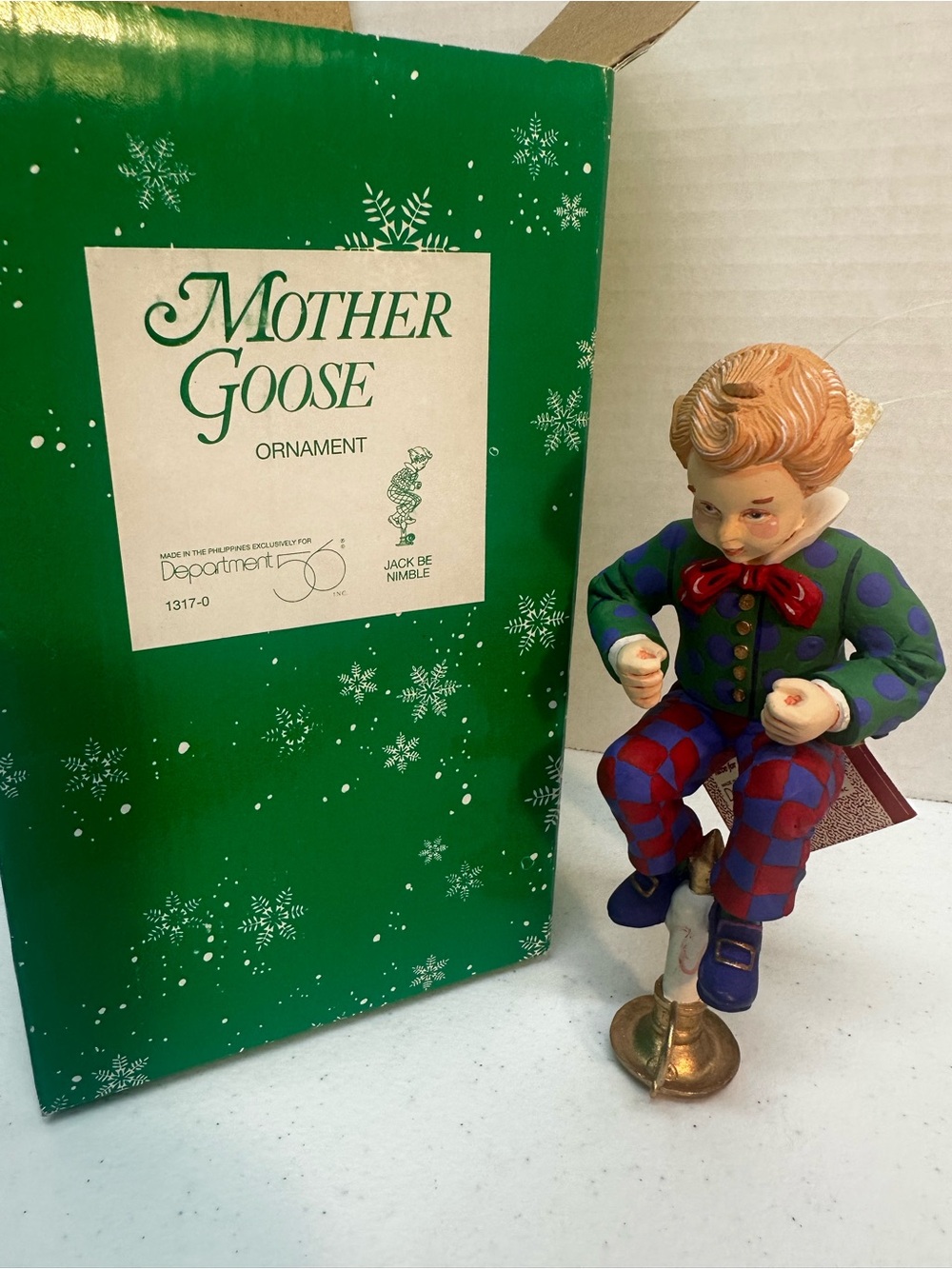 Department 56 Mother Goose Ornament in Green, Red, Blue, Purple, Gold
